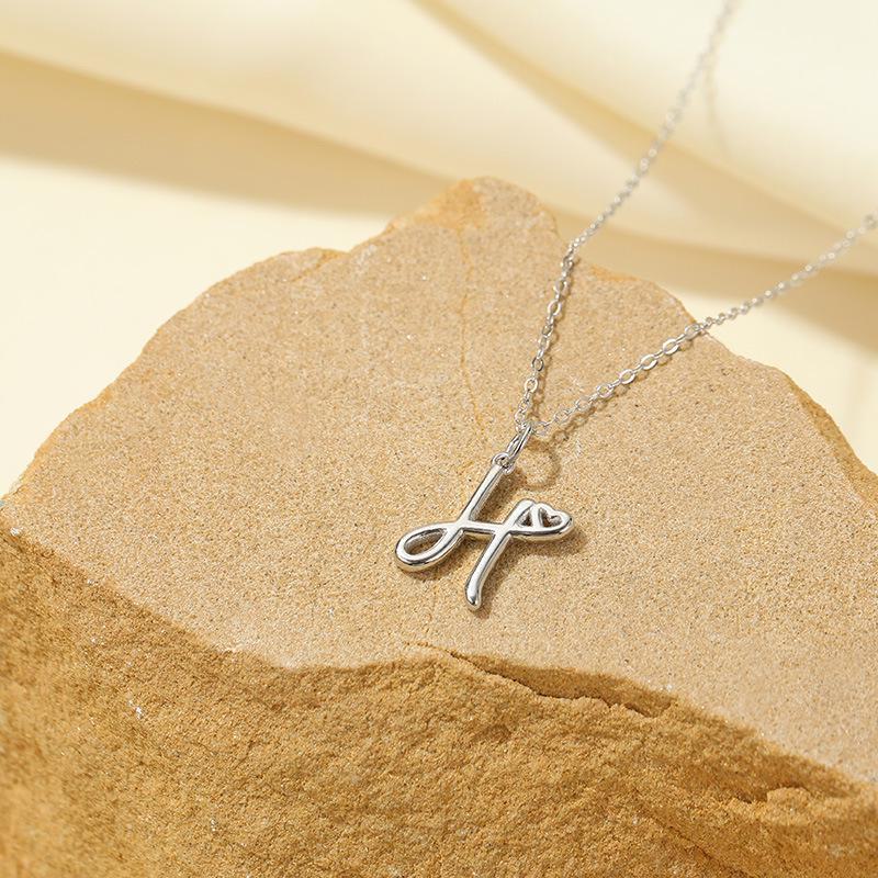 Banyan Tree S925 Silver English Letter Pendant Necklace - Simple, Elegant Style for Mother's Day