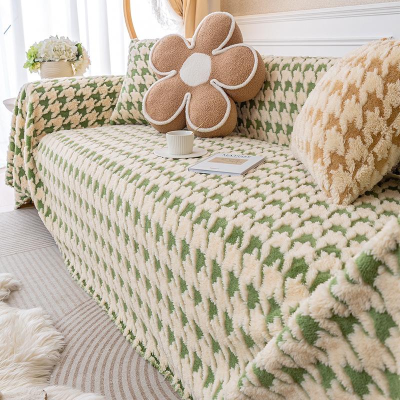Affordable Luxury Style Plush Sofa Full Cover Cloth Non-Slip Universal Universal Sofa Cover Simple Style Sofa Towel High Sense