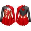 Kids Girls Stylish Dance Dress Long Sleeve Round Collar Rhinestone Sequins Decor Hollow Back Dress For Skating