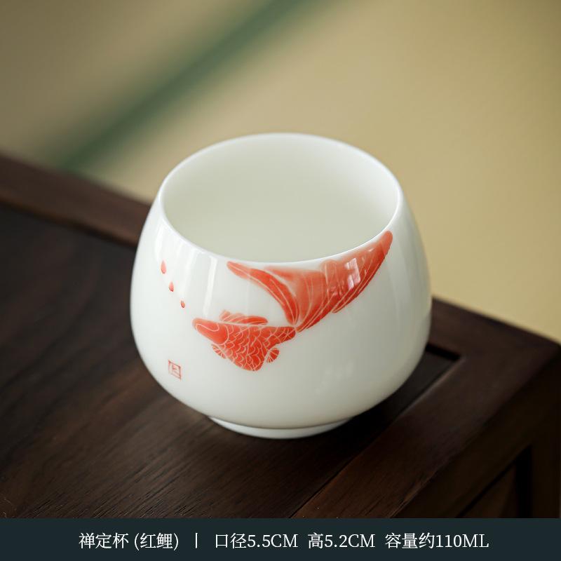 Hand Painted Ceramic Tea Cup Personal Master Gongfu Tea Ware Single Bowl for Home Use Chinese Tea Ceremony Unique Gift