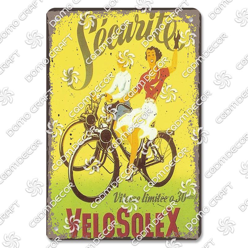 Pôster de Bicicleta Retrô Placas de Metal Estanho Ciclista Homens Mulheres Crianças Placa de Metal Decoração de Arte de Parede Garagem Bar Clube Sala de Estar Casa