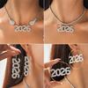 Elegant Geometric Water Drop Pendant Sweater Chain - 2026 New Year's Necklace Set