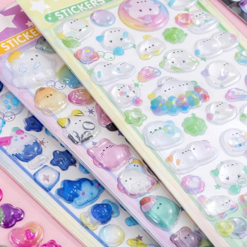 Fun Fashion 3D Relief Stickers Creative Cartoon Animals Cute Aesthetic Stickers Diy Phone Case Journal Decoration Stickers