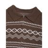 Women's Ethnic Style Jacquard Zip Cardigan Autumn and Winter Lapel Casual Knitted Sweater