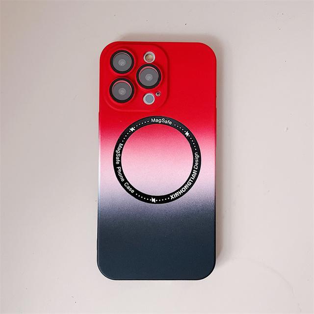 

Магнитный гальванический чехол для телефона для Iphone 14 13 11 12 Pro Max 14 Plus градиент цвета полная защита объектива жесткая задняя крышка ПК For iPhone 14 Plus