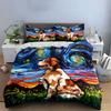 Starry Night Dog Art Set Multiple Sizes Kid'S And Adults' Bedroom Exquisite 3Pc Bedding Set, Gift