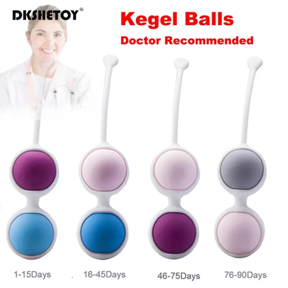 4-Pack Silicone Kegel Balls for Women - Vaginal Tightening, Pelvic Floor Exercise, Body-Safe Weighted Vaginal Weights, Kegel Trainer Sex Toy