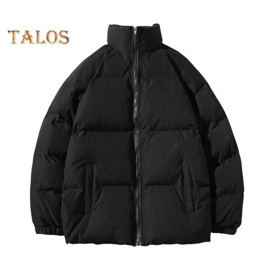 

Мужское хлопковое пальто с воротником-стойкой, длинным рукавом, однотонное, свободного кроя, с карманами, утолщенное, теплое, стеганое, верхняя одежда M чёрный