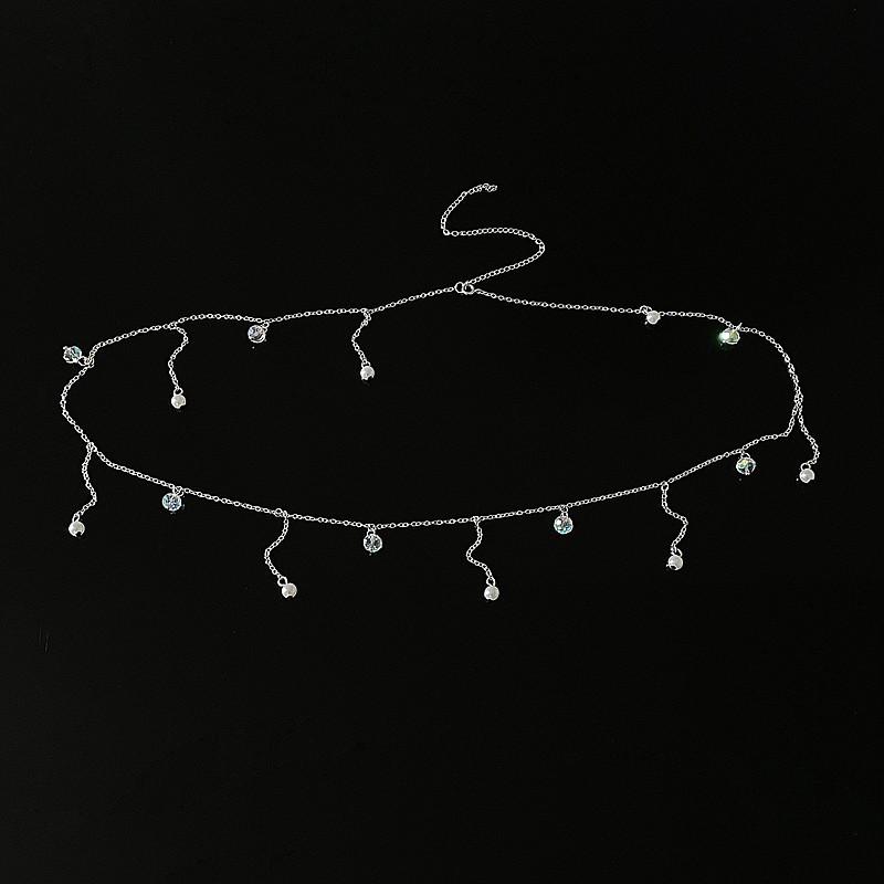 Bohemian Sexy Personality Girl Clothing Pendant Body Chain Simple Versatile Crystal Pearl Pendant Waist Chain серебряный