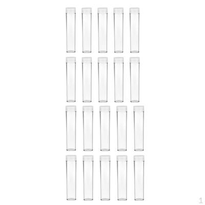 20Pcs Protective Tube Holder Clear Round Case Storage Box 20.5/25mm