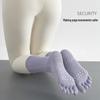 Women's Non-Slip Sweat-Absorbing Mid-Length Toe Yoga Socks, Bone Options, Ideal for Pilates, Autumn & Winter
