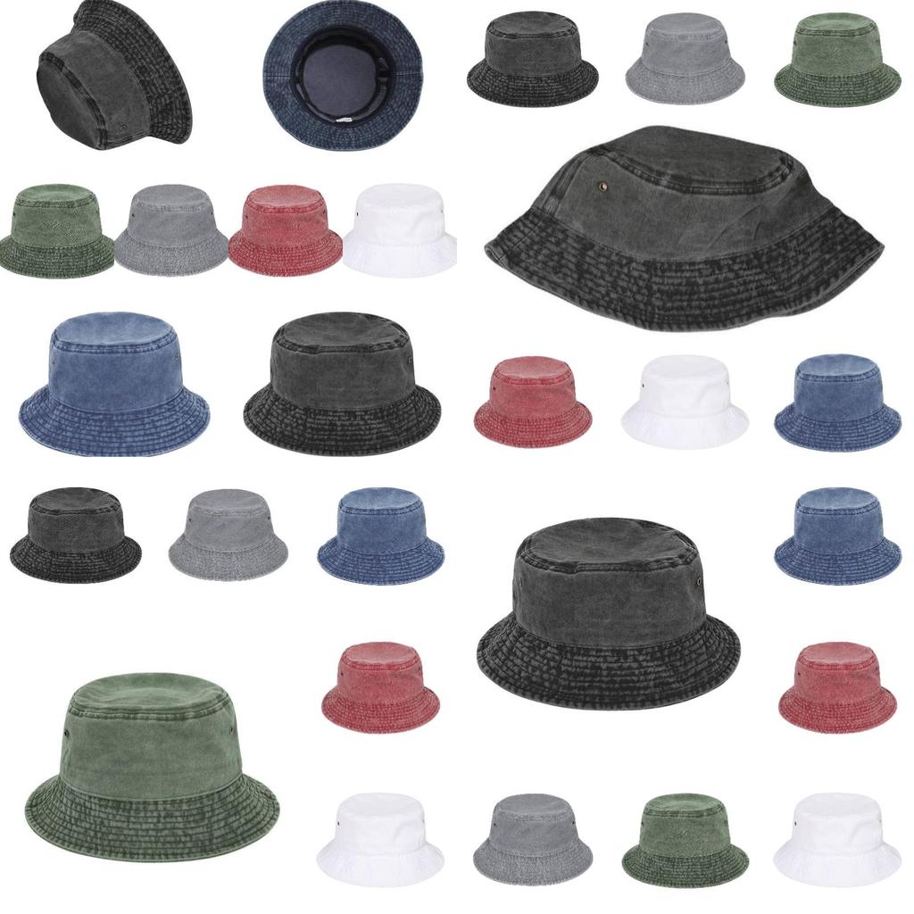 Vintage Cotton Bucket Hat For Men And Women With Large Brim