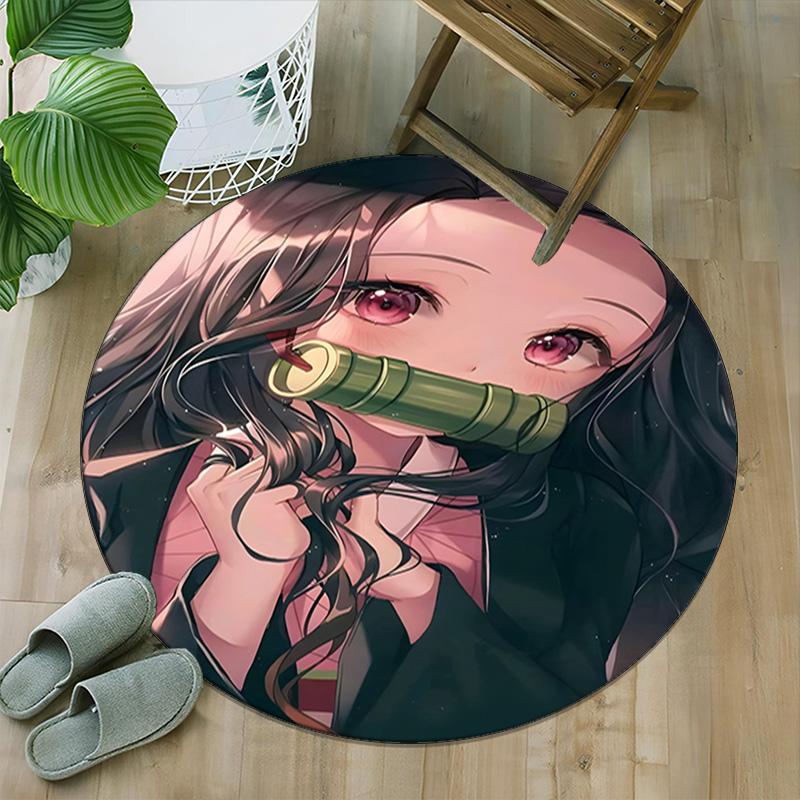 1pc nezouko Carpet, Round Rug, Comfortable, Suitable for Entryways, Living Rooms, Office, And Bedrooms, Christmas Decoration