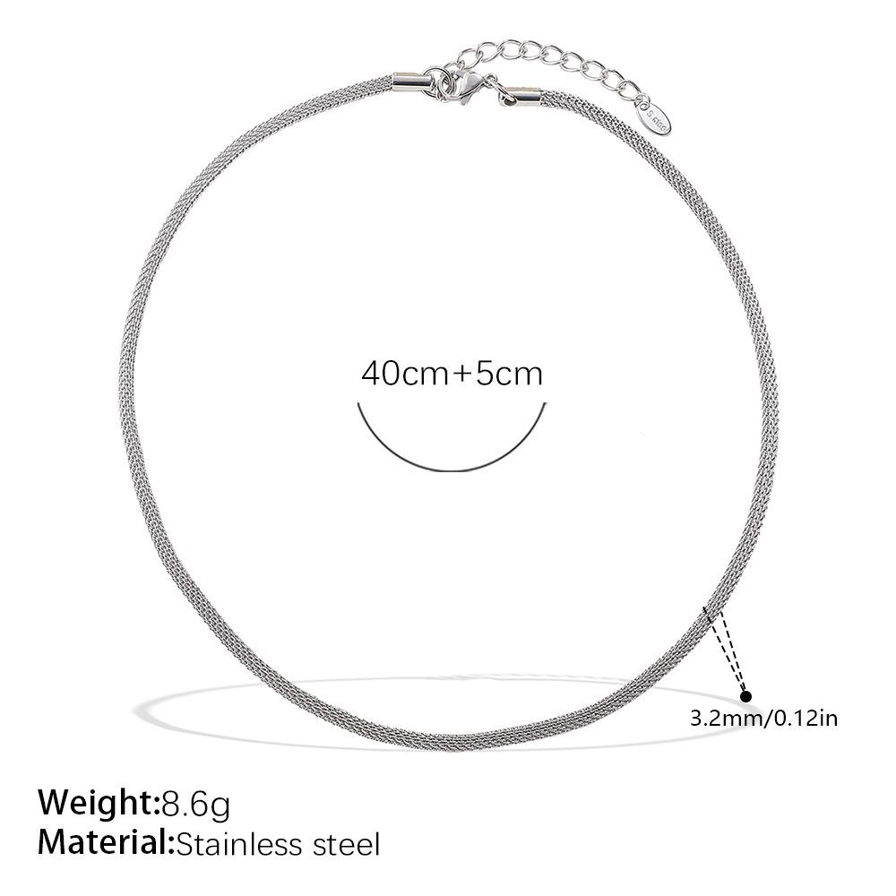 Ins Minimalist Snake Chain Bracelet & Necklace Set, 18K Gold Plated Stainless Steel Layered Clavicle Chain