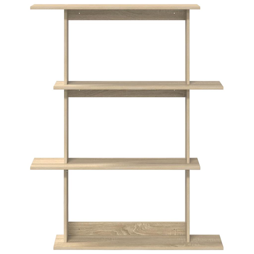 Wall Mounted Shelf Unit Brown 100 X 20 X 126 Cm Engineered Wood