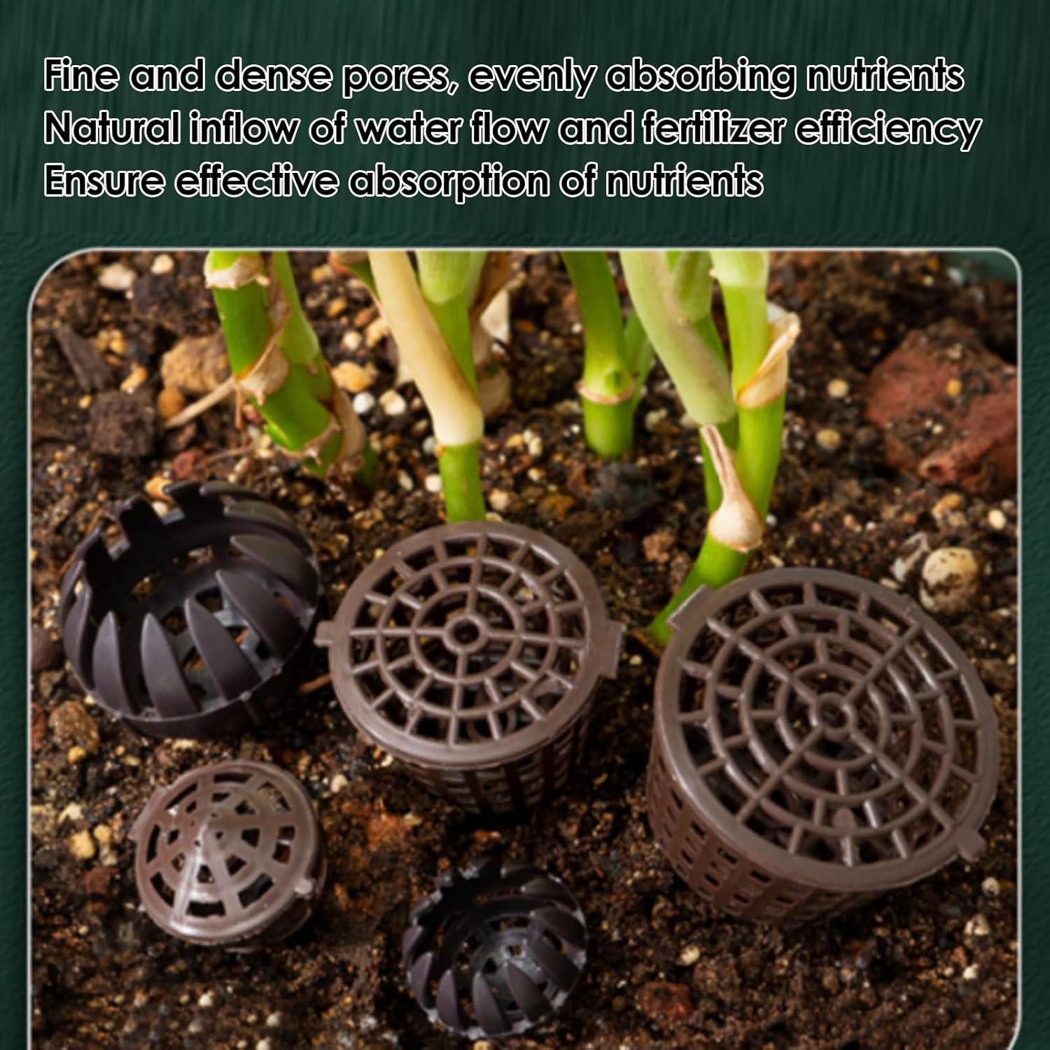 

50Pcs Bonsai Fertilizer Baskets, 1.6 x 1.1in Plastic Fertilizer Mesh Basket Garden Nutrition Cups Slow Release Fertilizer Container for Succulent