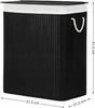 Laundry Basket with Compartments Black Bamboo Laundry Basket with Handle 100L