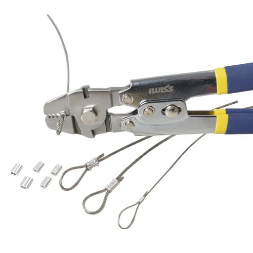 IWISS WX-255 Stainless Steel Wire Clamp Cutter, Wire Rope Cutter, Aluminum Sleeve Crimping Machine, 0.1mm-2.2mm