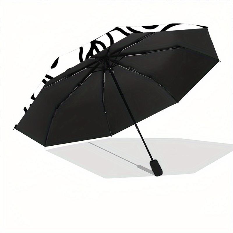 1pc Sun Moon Stars Design Automatic Folding Umbrella - Portable Foldable Design with 8 Ribs, Durable Plastic & Iron Frame, Casual Outdoor Ac