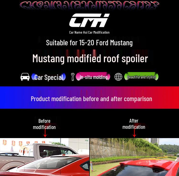 Punch-Free Rear Wing Spoiler for 15-23 Mustang Roof - Modified Car Body Kit
