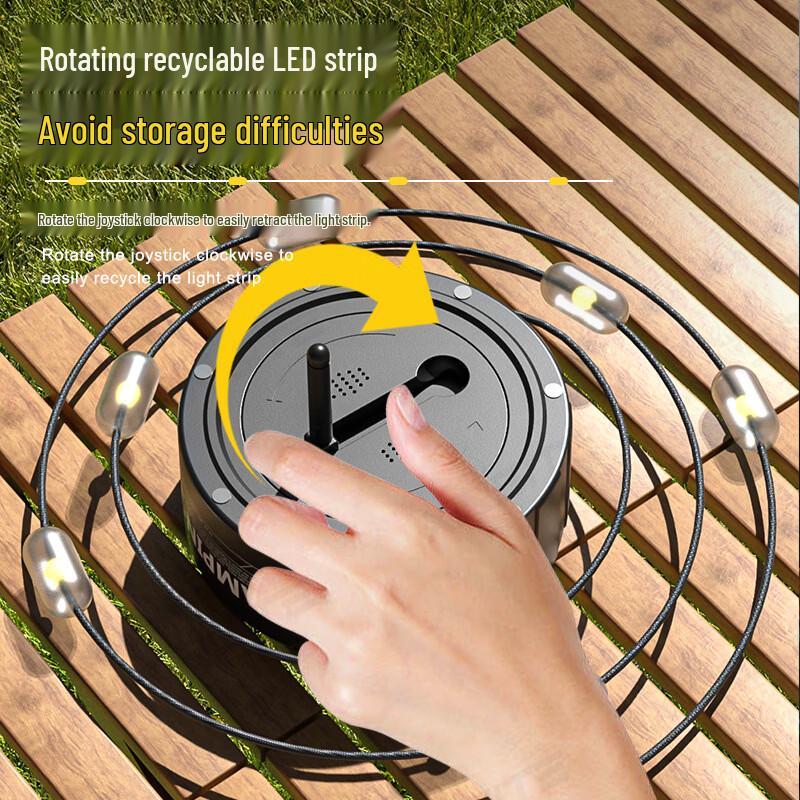 13M Solar LED Outdoor Camping String Lights with Alarm