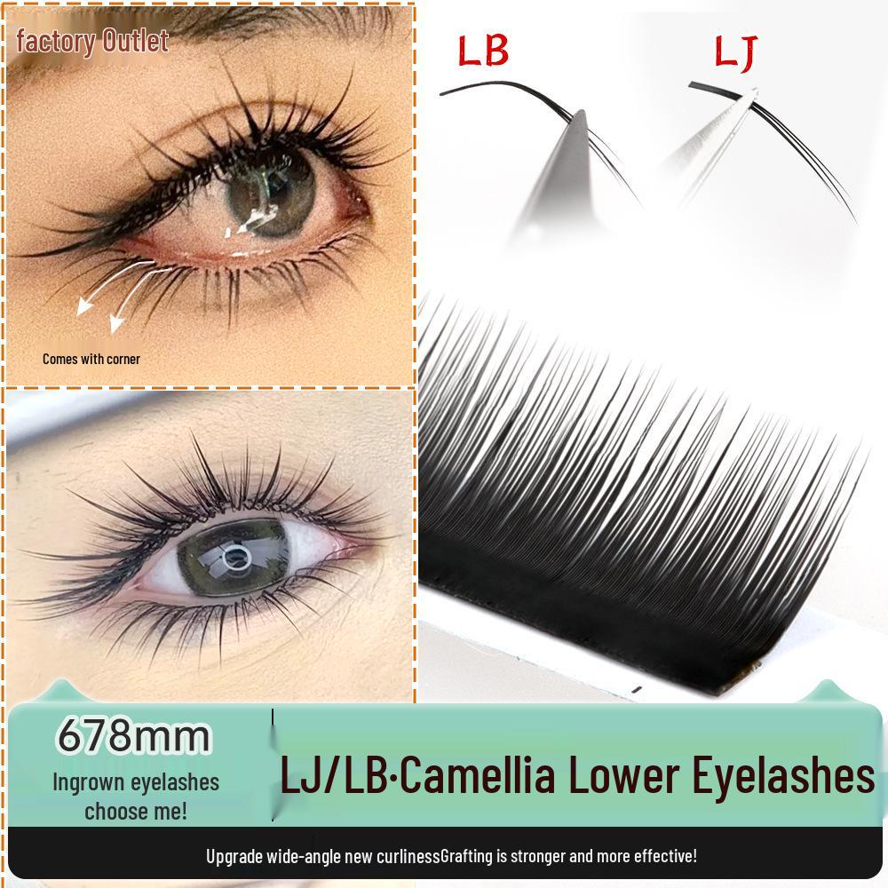 

LJ/LB Camellia Lower Eyelashes - National Style, Fox-Eye, Comic Look, Soft, Easy to Apply, Non-Spreading Root Eyelash Extensions 0.07 Camellia Lower Lash LD curl