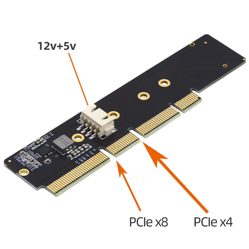 Cablecc NGFF NVMe AHCI SSD to 16X 8X 4X Low Profile SSD with Power 3cm 110mm x 1U Server Mount M.2 M-key PCI-E 3.0 Adapter, Height, 80mm,