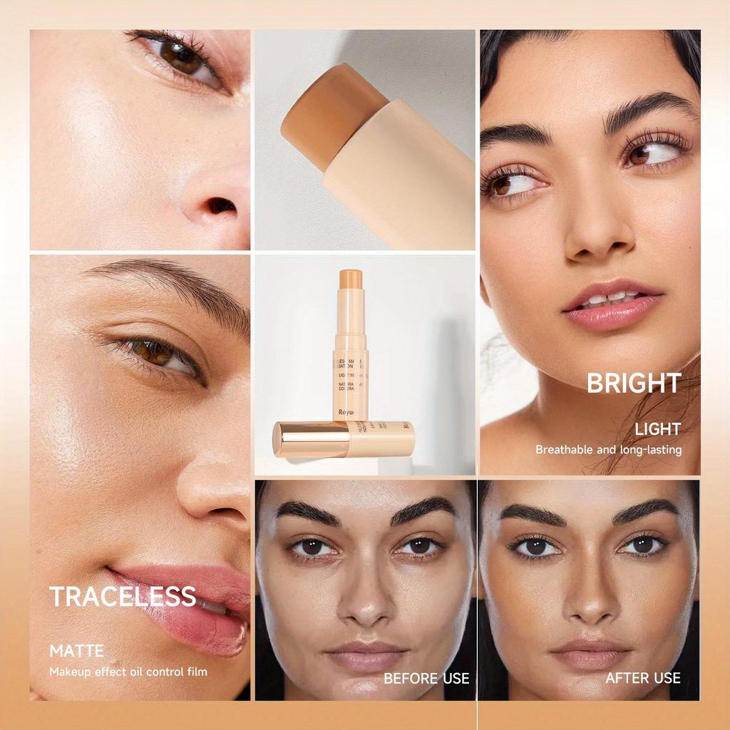 5 Colors Concealer Foundation Stick Matte Contouring Stick Oil Control Natural Isolated BB Cream Hydrating Long Lasting Moisturizing Foundation Fluid