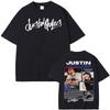 Singer Justin Quiles Album 2025 Tour Graphic T-shirt Men's Clothing Vintage Hip Hop T Shirts Cotton Loose Short Sleeve Tee Shirt