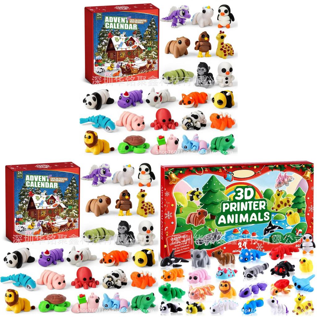 Animal Christmas Advent Calendar With Mini Articulated Toys For Stress Relief And Gift Giving