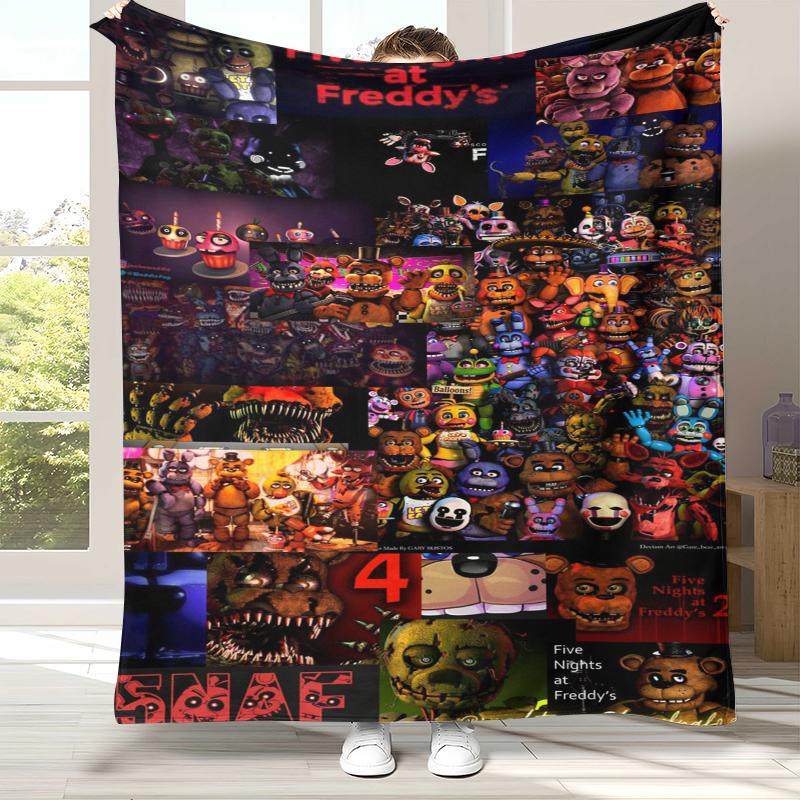 Coperta in Flanella Horror Freddy F-FNAF Games, Coperta in Peluche Calda Ultra Morbida per Casa Camera da Letto Letto Divano Ufficio Campeggio Picnic