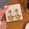 European and American Exaggerated Metal Wind Flower Fringed Earrings Female Retro Temperament Internet Celebrity New Stud Earrings