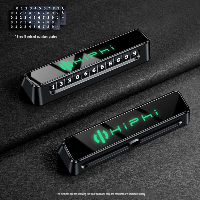 

Premium Parking Number Plate for HiPhi X Y Z Cars, Movable Phone Holder