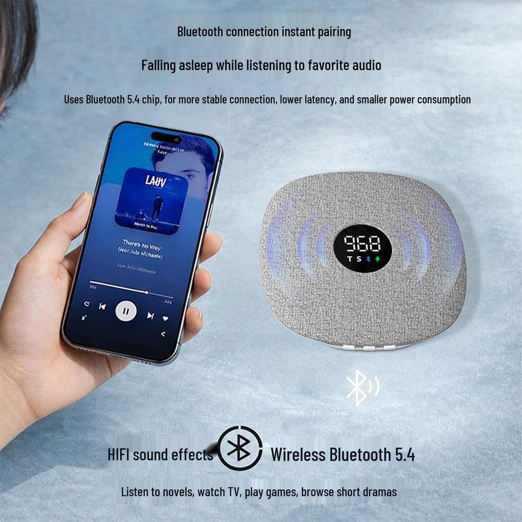 Bone Conduction Bluetooth Sleep Speaker: Under-Pillow White Noise & Music Device
