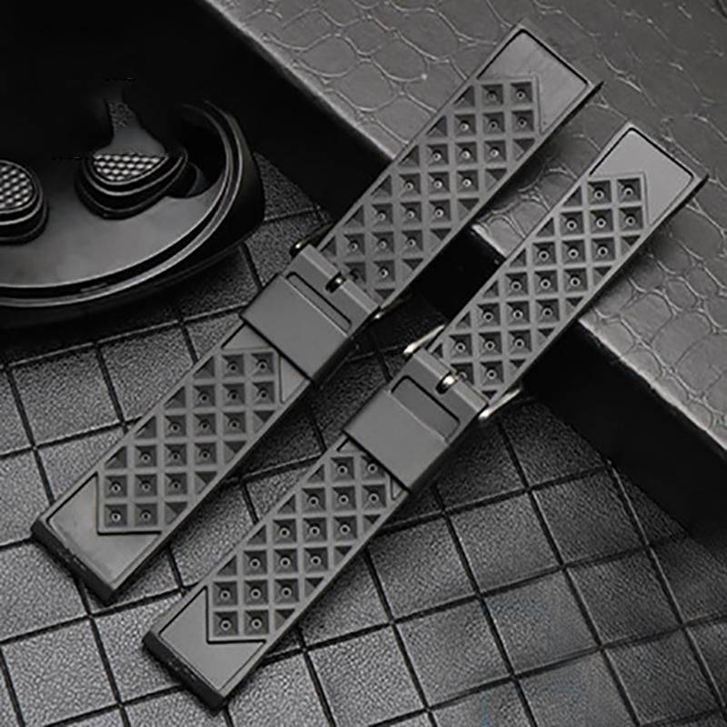 Tropical Rubber Strap  for Seiko SRP777J1 Soft Silicone Diving Waterproof Breathable Sport Wristband Men 20mm 22mm Watch Band