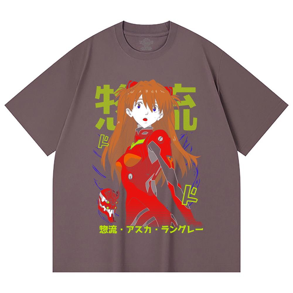 230 Gsm 100% Cotton Evangelion V10 Asuka Print Unisex Heavy Cotton T Shirt