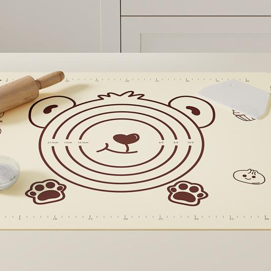 Silicone Baking Mat Foldable Pastry Rolling Pad with Measurement Marks Non-Stick Heat Resistant Kneading Dough Mat