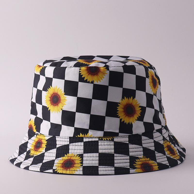 Digital printing small edge bucket hat spring and summer double-sided can wear outdoor sunshade basin hat spot