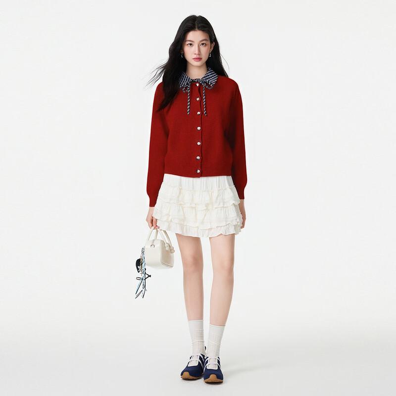 FivePlus Women's Color-block Plaid Knit Cardigan