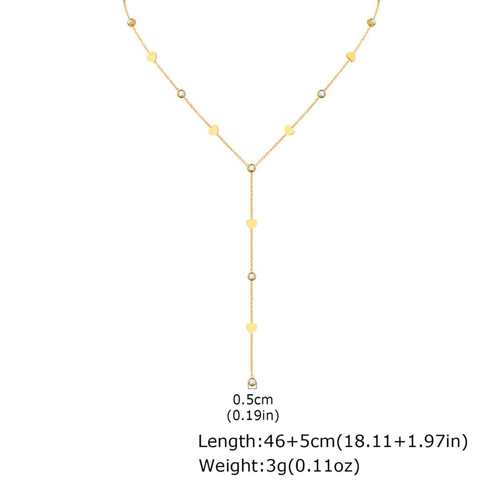 Wind Lady Stainless Steel Quadruple Butterfly Heart Cross Zircon Y Necklace Nc-2416