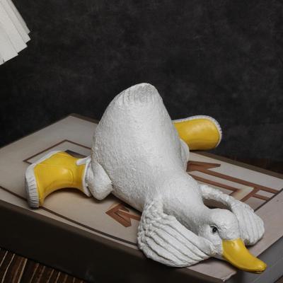 Estatua de Pato Figurita Arte Coleccionable Adorno Moderno Único Escultura de Resina para Mesa