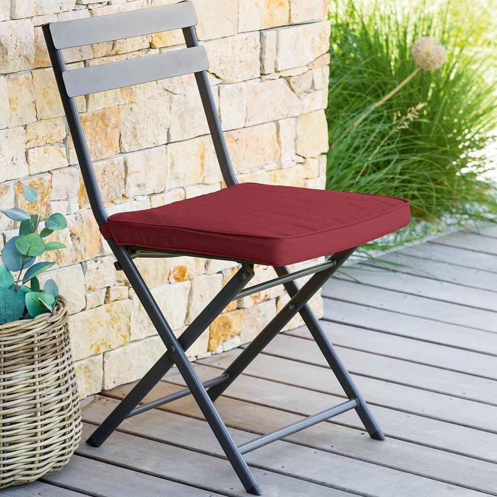 STUHLKISSEN Gartenterrasse 40x40cm bordeauxrot WASSERDICHT
