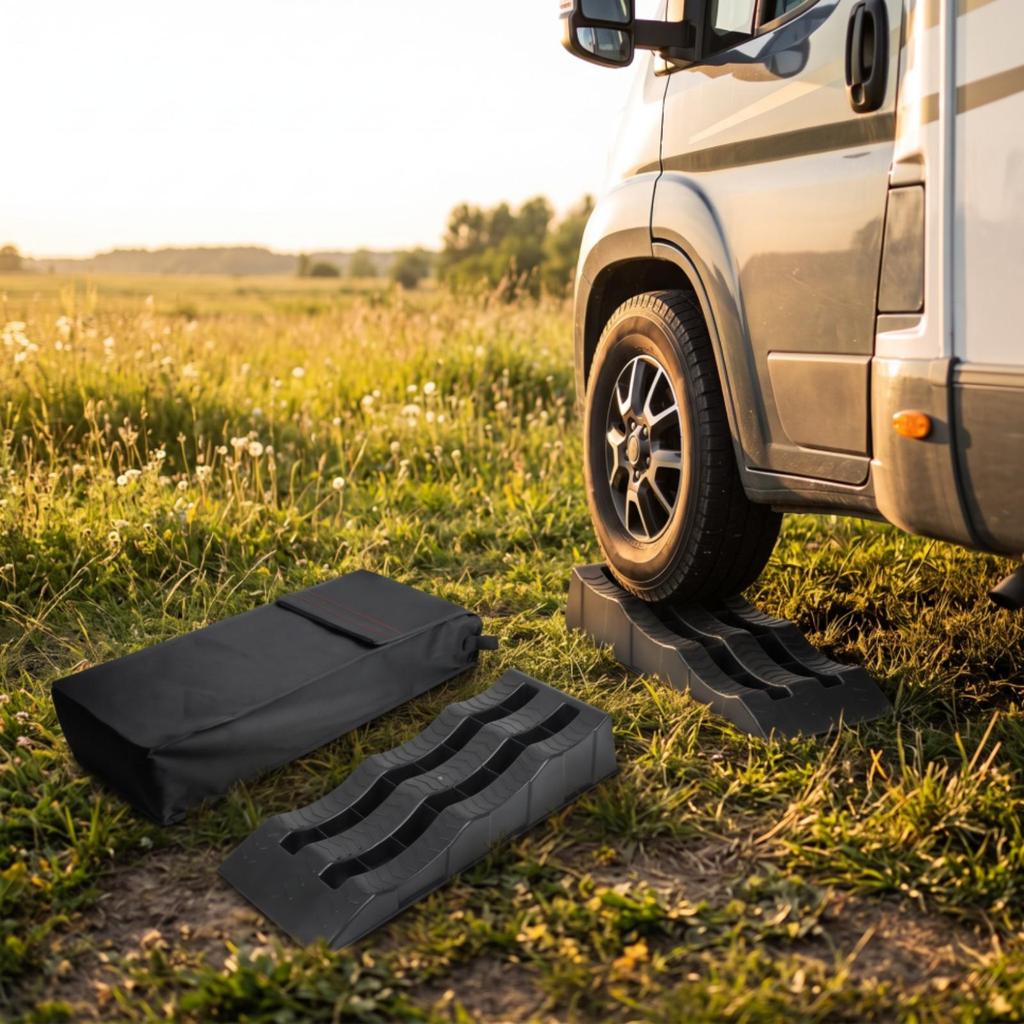 2 Pieces Wheel Ramps with Carrying Bag Leveling Car Ramp Heavy Duty for Campers