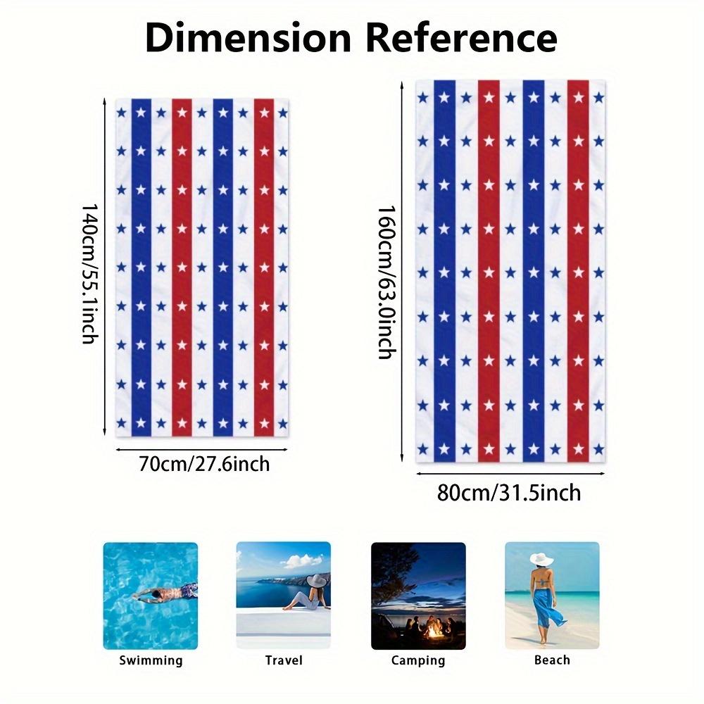 American Flag Microfiber Beach Towel, Quick Dry Sand Free Lightweight Absorbent for Men Women Teens Pool Travel Gift