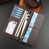 Men's Business Zipper Multi Functional Men's Wallet Long Leather Wallet Multi Slot Wallet Solid Color Coin Bag
