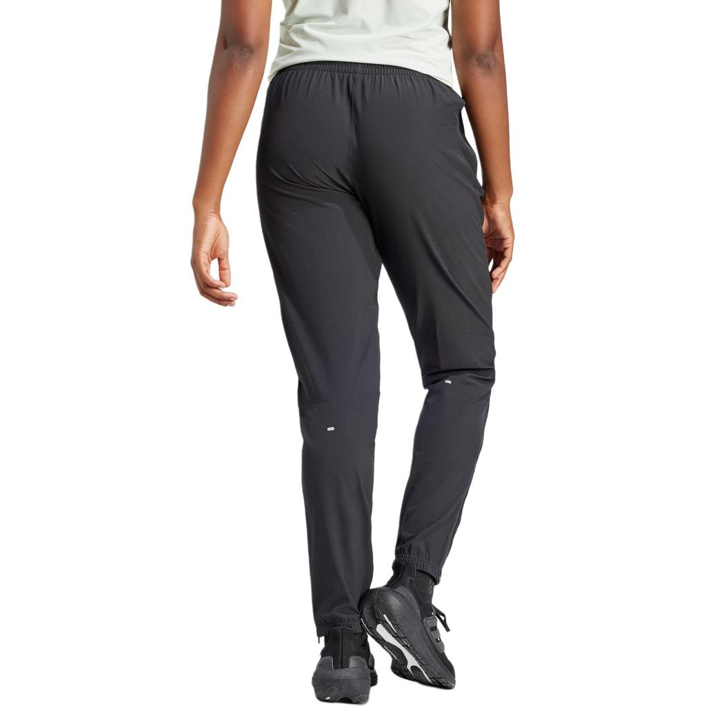 Adidas Run It Tko Joggers With Solid Color Logo And Zippered Ankles Women Bottoms Black IQ0918