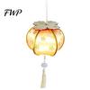 Hanfu Accessory Photo Prop Spring Festival Lantern DIY Material Kit, Light Up Handmade Persimmon Shaped Paper for Mid Autumn with Tassel Chinese