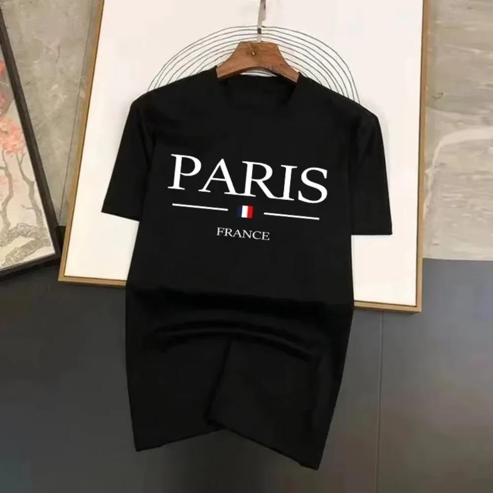 Značka Módní Potisk dopisů Pánské tričko 100% bavlna Léto Luxusní Trička s krátkým rukávem Jednobarevné oblečení Streetwear Topy Košile