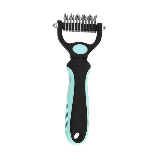 Pet Deshedding Brush Double-Sided Undercoat Rake for Dogs Cats Extra Wide Pet Shedding And Dematting Comb for Grooming