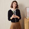 Kemeng Boka Women's High-End Cashmere Round Neck Cable Knit Cardigan
